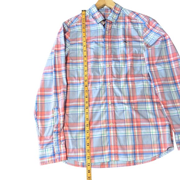 Vineyard Vines Performance Button Down Whale Shirt Mens S Plaid Preppy Coastal - Picture 8 of 8